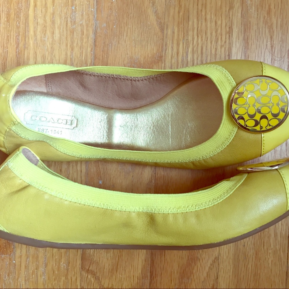 Coach Yellow Deanna Flats